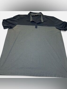 Travis Matthew Short Sleeve Gray And Navy Performance Golf Polo Shirt Men’s XXL